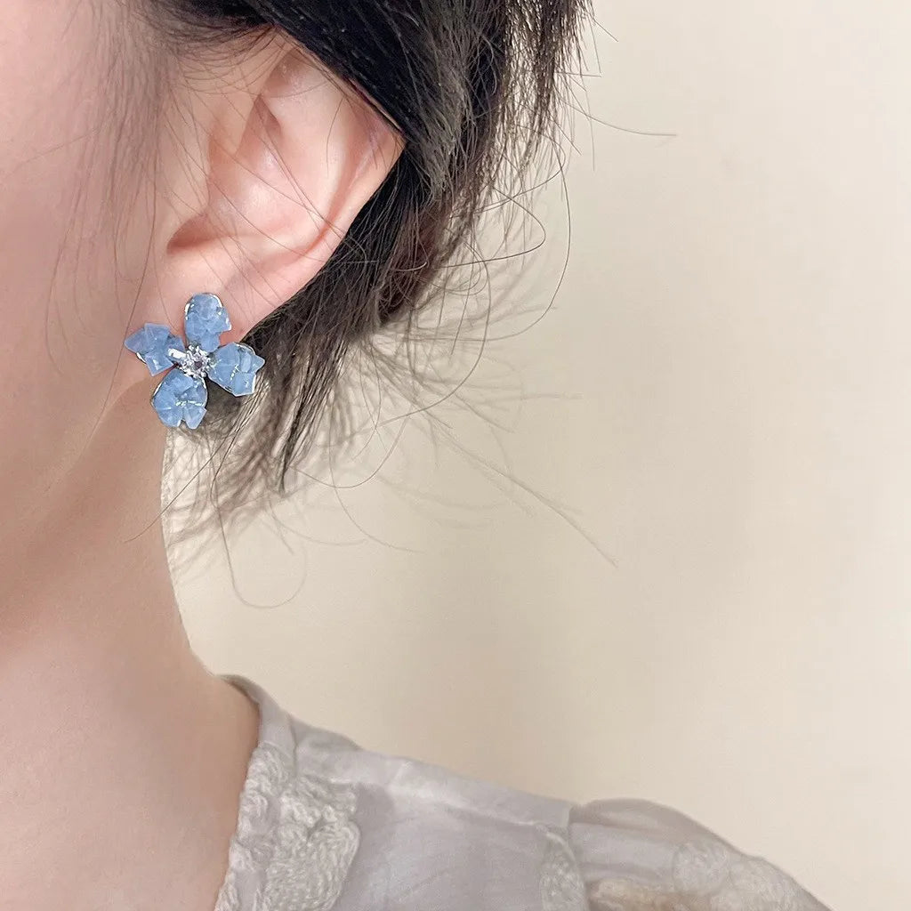 Baby Blue Blossom Studs