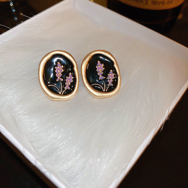Oil-Spot Glaze Flower Studs