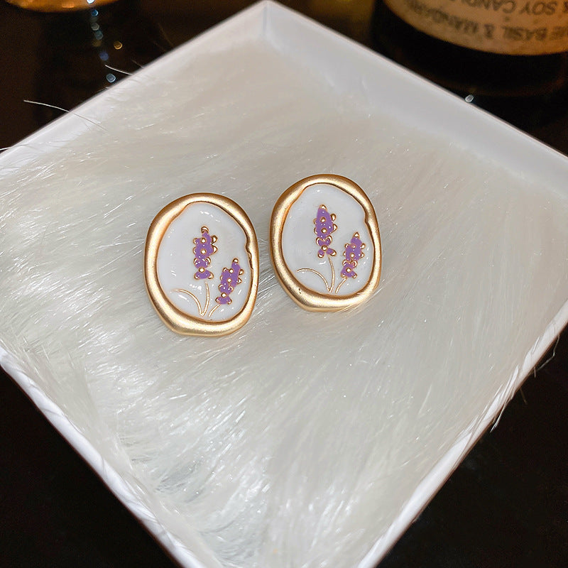 Oil-Spot Glaze Flower Studs