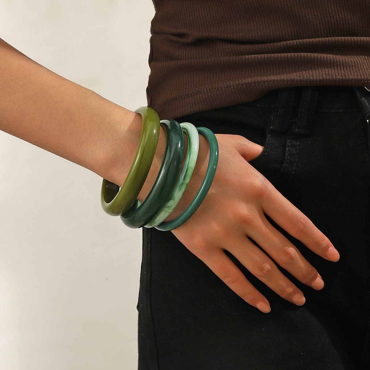 Green 4-Piece Bangle Stack