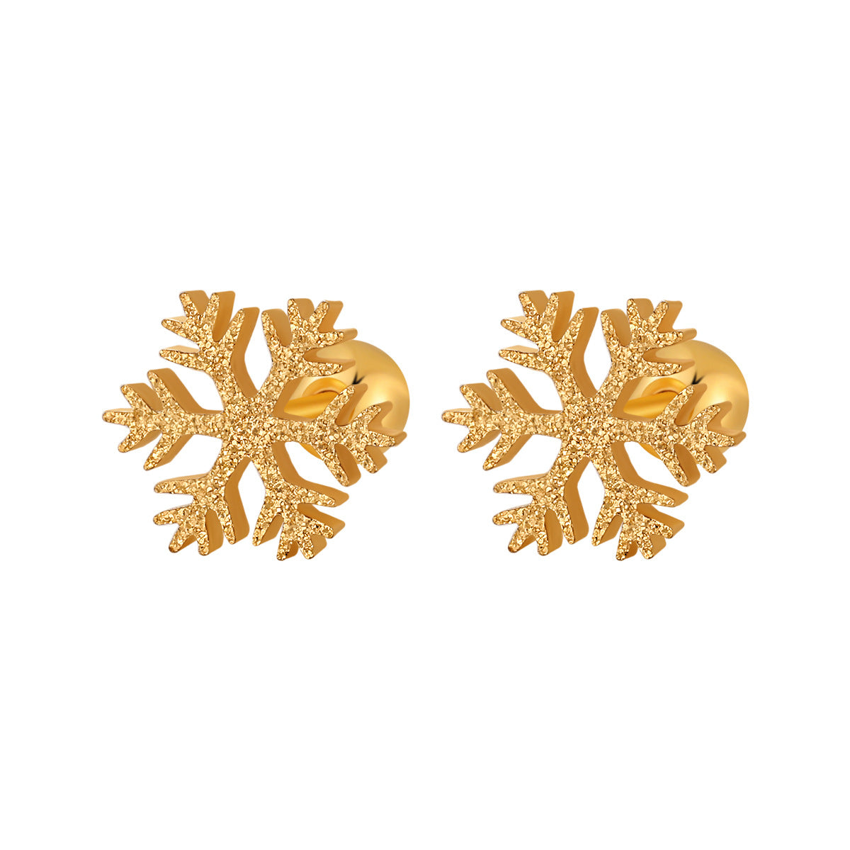 Golden Snowflake Studs