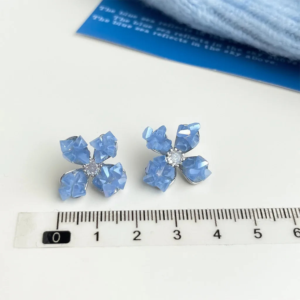 Baby Blue Blossom Studs