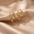 Water Drop Diamond Tassel Earrings