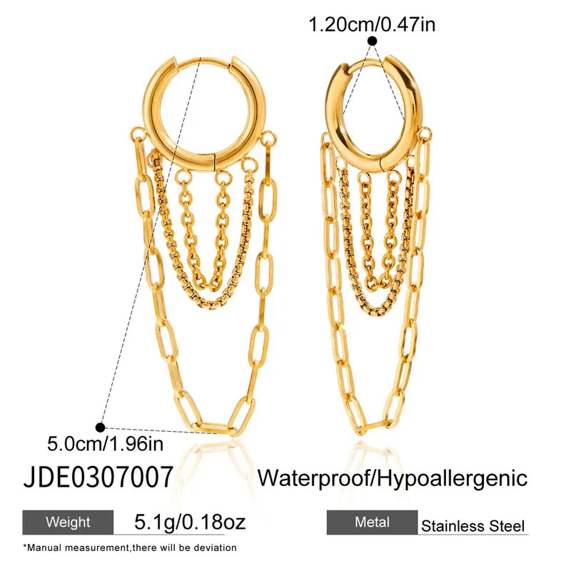 Crystal Chain Hoops