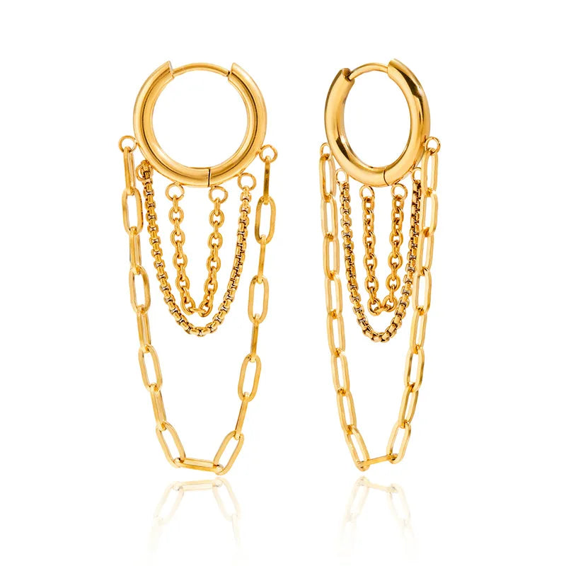 Crystal Chain Hoops